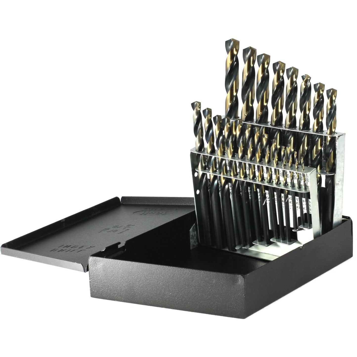 Drillco® Nitro Heavy-Duty Jobber Length Drill Bit Set, 21 Pieces, High Speed Steel