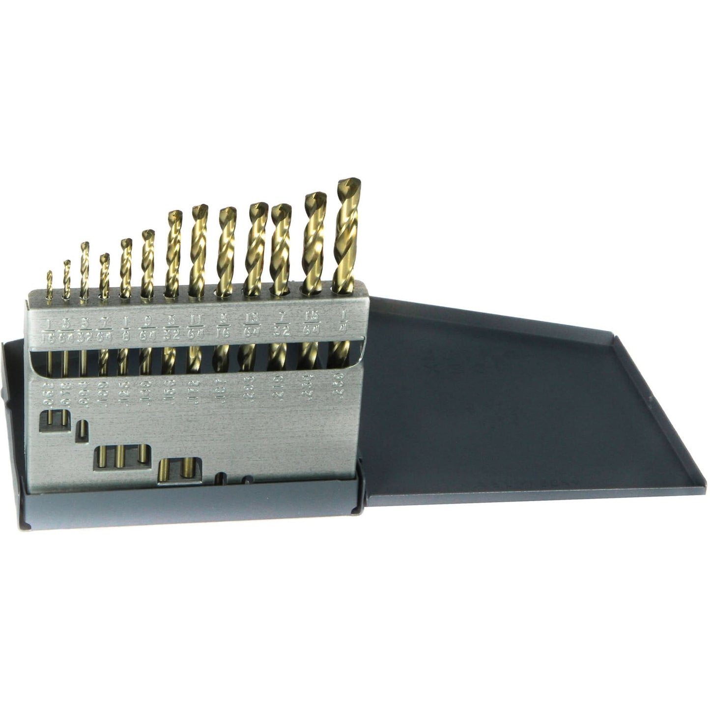 Drillco® USA Heavy-Duty Jobber Length Drill Bit Set, 13 Pieces, Cobalt