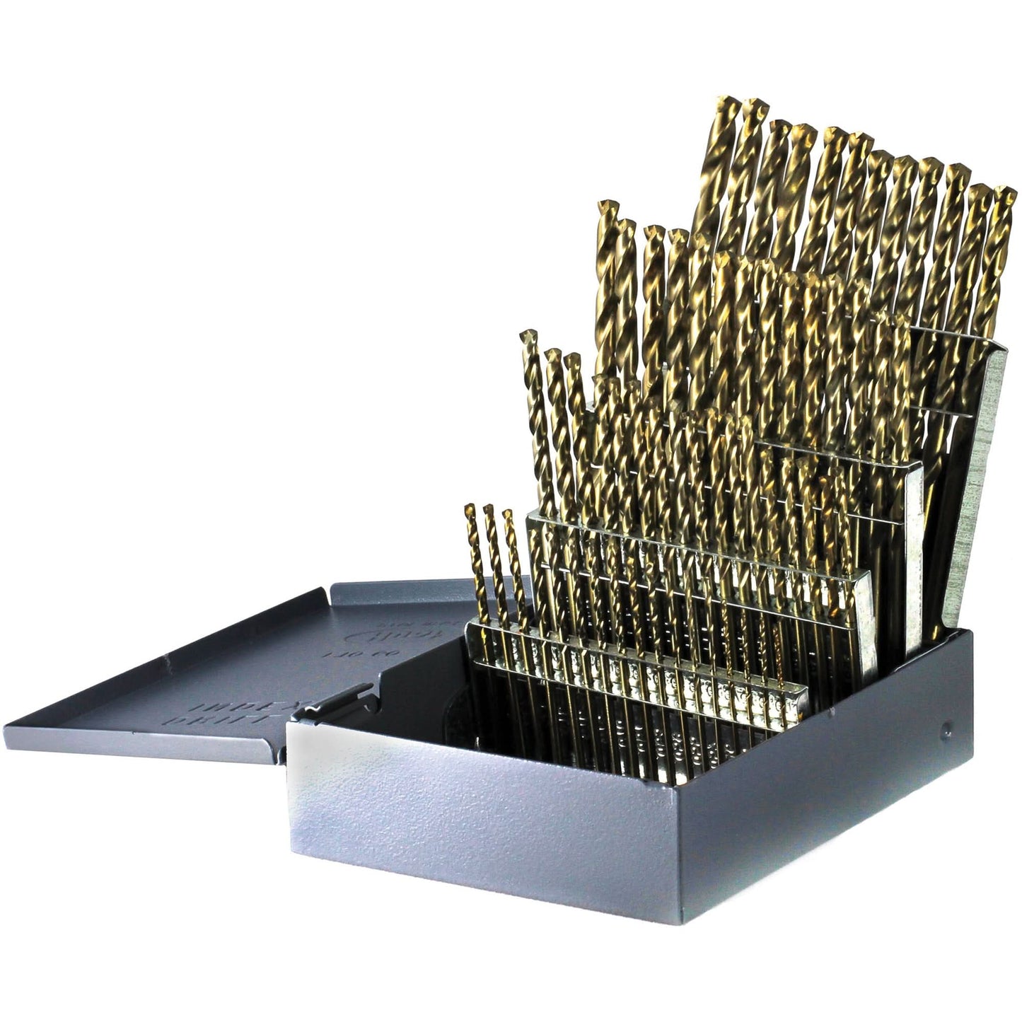 Drillco® USA Heavy-Duty Jobber Length Drill Bit Set, 60 Pieces, Cobalt