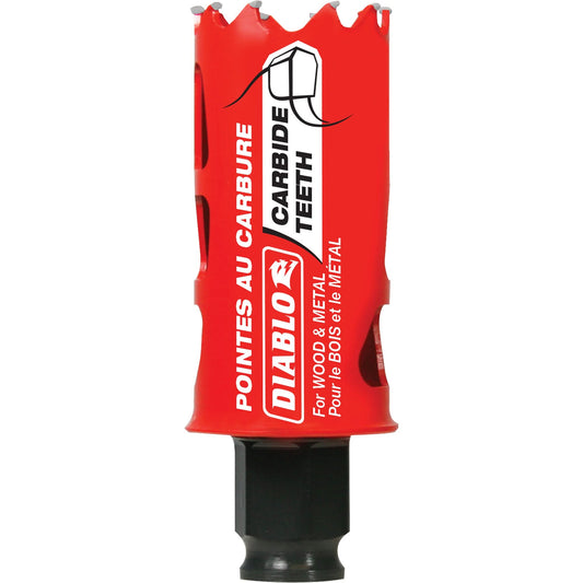 Wood & Metal Hole Saw, 1-1/4", 2-3/8" Depth of Cut, Carbide