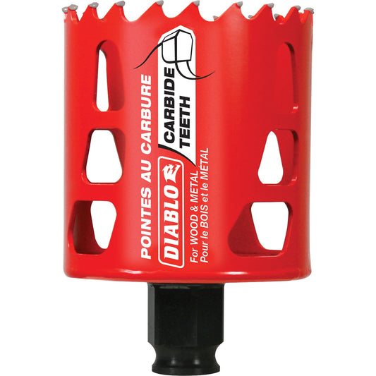 Wood & Metal Hole Saw, 2-3/8", 2-3/8" Depth of Cut, Carbide