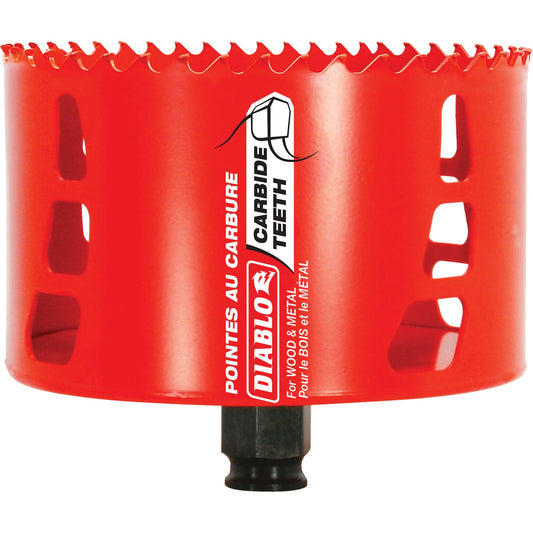 Wood & Metal Hole Saw, 4-1/4", 2-3/8" Depth of Cut, Carbide