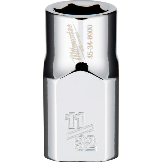 SAE Socket with Four Flat™ Sides, 11/32", 3/8" Drive, 6 Points