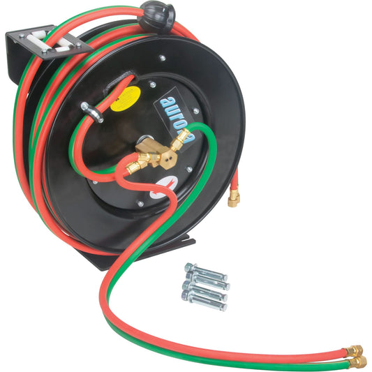 Welding Hose Reel, Welding Gases, 1/4" x 25', Single Hose, 300 psi