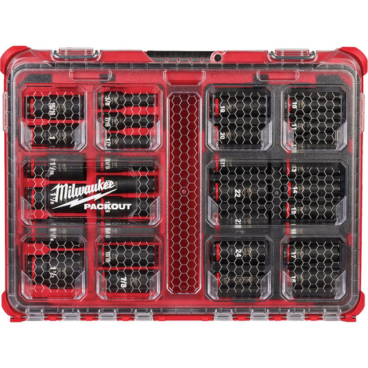 Jeu de douilles Shockwave Impact Duty™ Packout™, 31 pièces, à chocs, carré conducteur 1/2 po, profondes