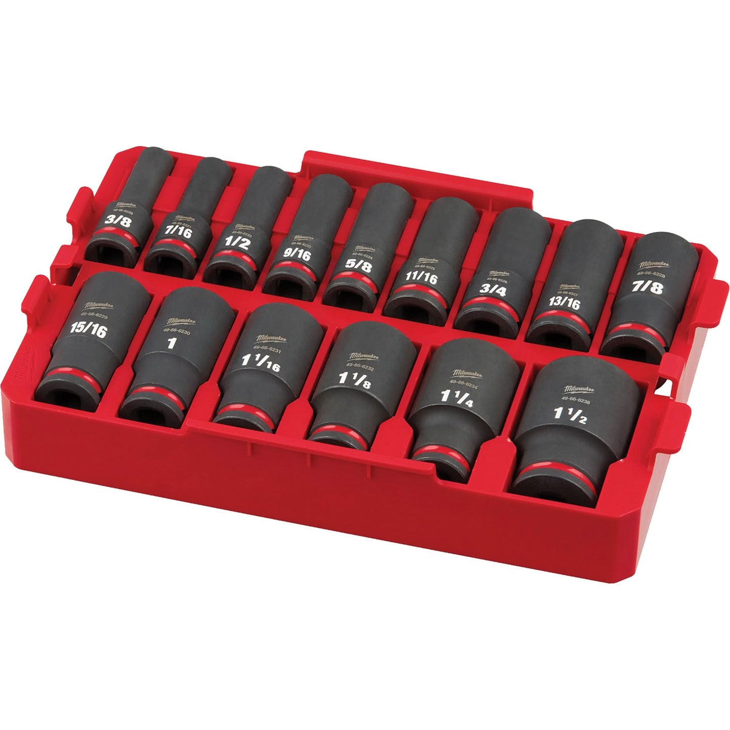Shockwave Impact Duty™ Packout™ SAE Socket Set, 15 Pcs, Impact, 1/2" Drive Size, Deep
