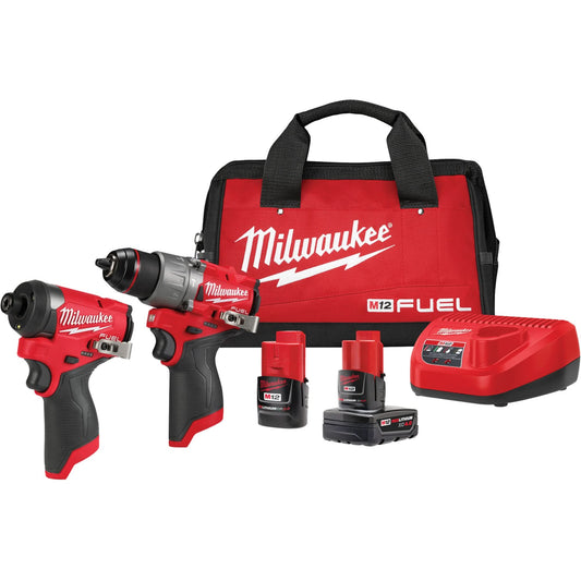 Kit combo perceuse-visseuse 1/2" et visseuse à chocs hexagonale 1/4" M12 FUEL™, lithium-ion, 12 V