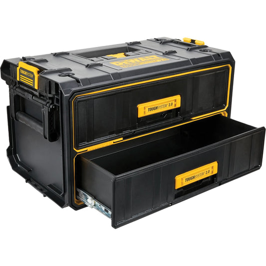 ToughSystem® 2.0 Two-Drawer Unit, 12-1/3" x 12-3/5", Black/Yellow