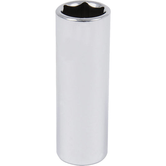 Chrome Socket, 1-1/8", 1/2" Drive, 6 Points, Deep
