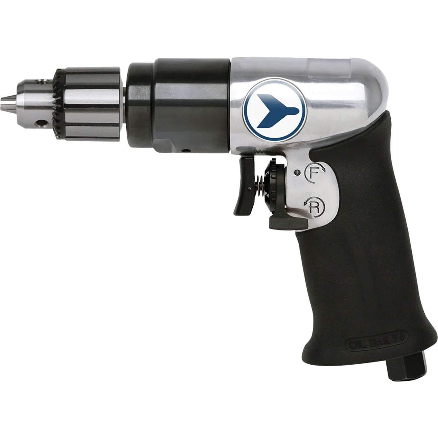 AD38VSRK Variable Speed Air Drill, 6 CFM, 1/4" NPT, 82 dBA, 3/8" Chuck, Keyed