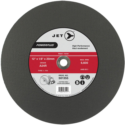 A24R PowerPlus Cut-Off Wheel, 12" x 1/8", 20 mm Arbor, Type 1, 6600 RPM