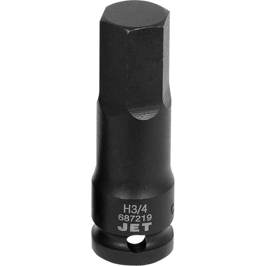 Impact Socket Bits, Hex, 3/4" x 1/2" Drive
