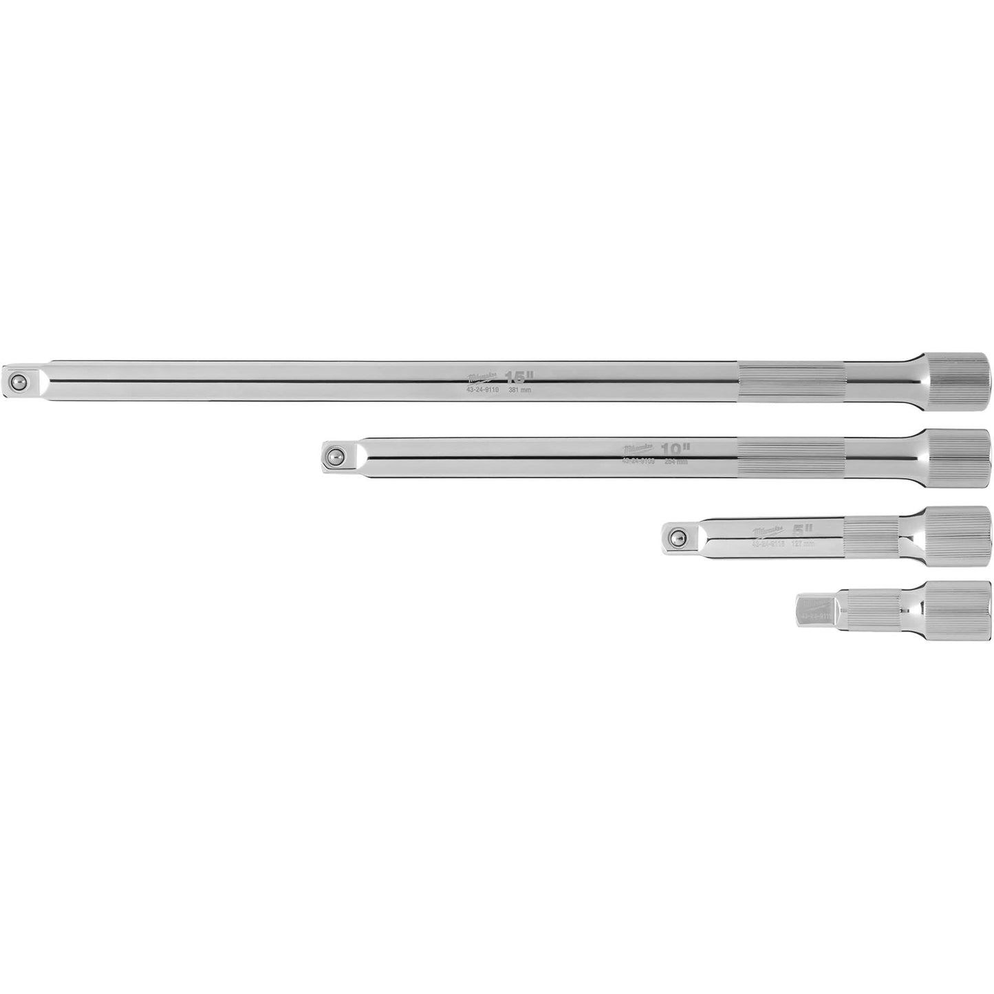 Drive Extension Set, 1/2" Drive, Chrome Finish, 4 Pcs