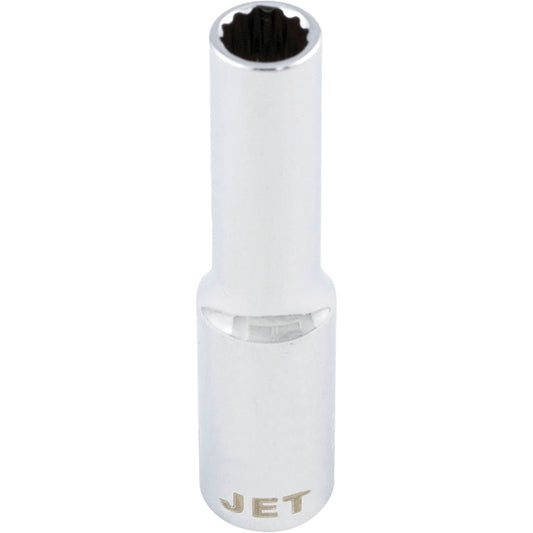 Chrome Socket, 8 mm, 1/4" Drive, 12 Points, Deep