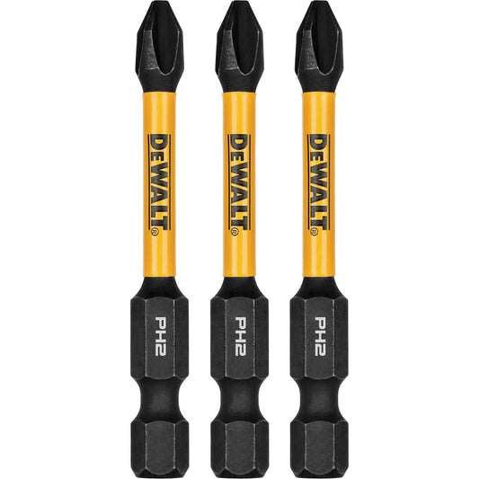 3-Piece FLEXTORQ® Impact Screwdriving Bits, Phillips, #2, 1/4" Drive