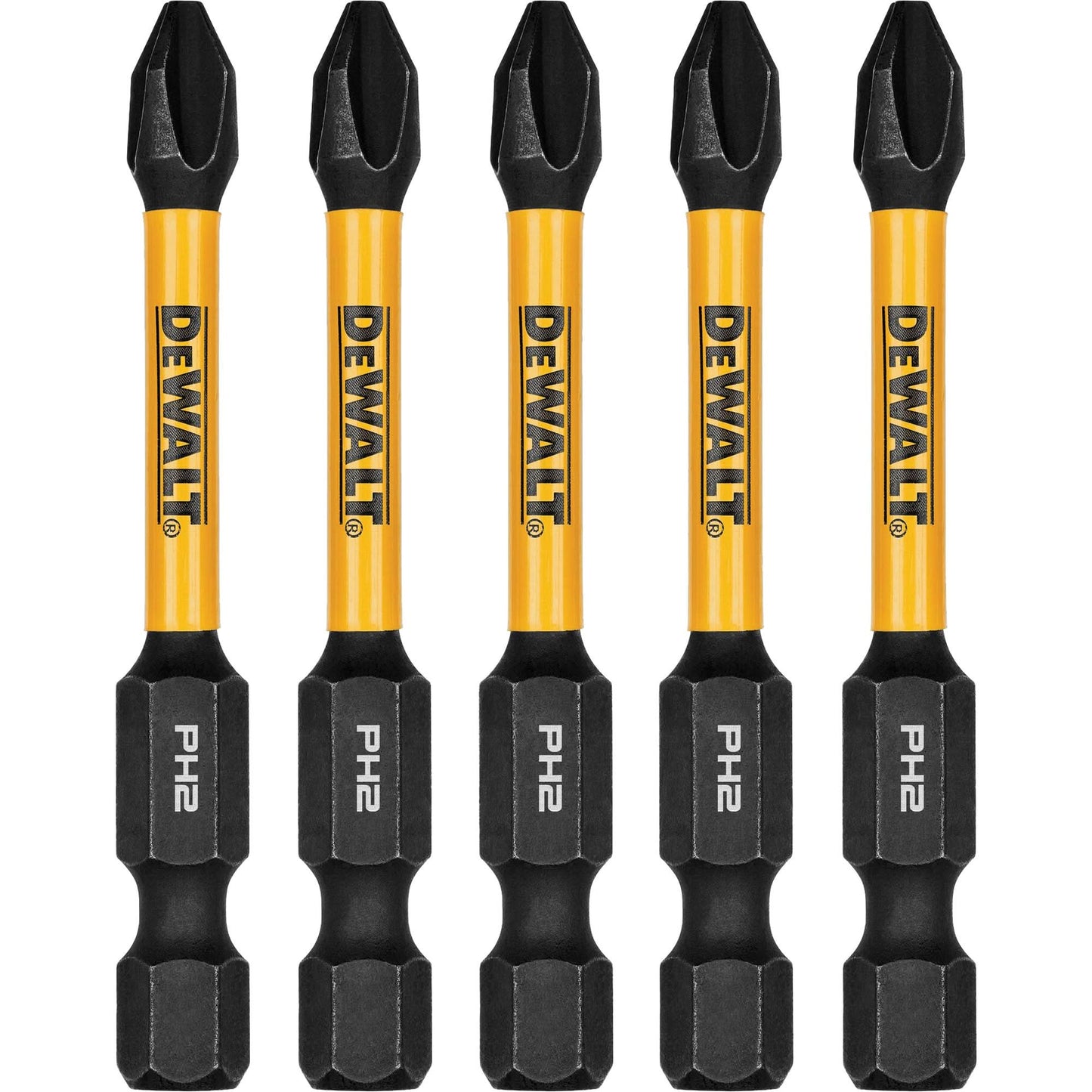 5-Piece FLEXTORQ® Impact Screwdriving Bits, Phillips, #2, 1/4" Drive