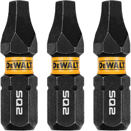 3-Piece FLEXTORQ® Impact Screwdriving Bits, Square, #2, 1/4" Drive