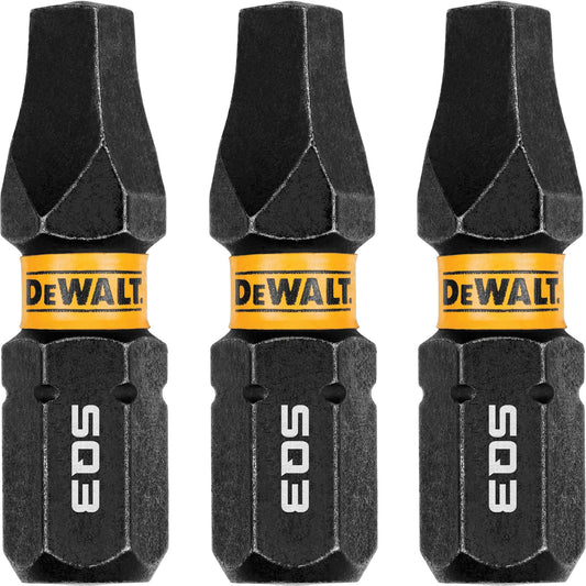 3-Piece FLEXTORQ® Impact Screwdriving Bits, Square, #3, 1/4" Drive