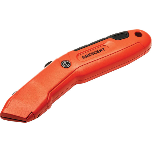 Auto-Retracting Safety Knife, 1", Steel, Aluminum Handle