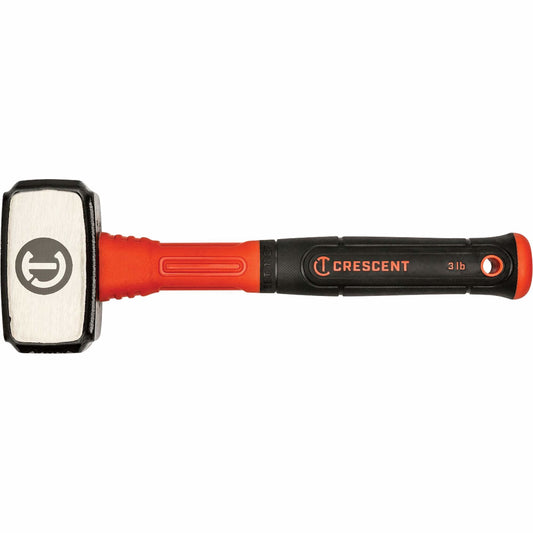 Drilling Hammer, 3 lbs., Fibreglass Handle, 4" L