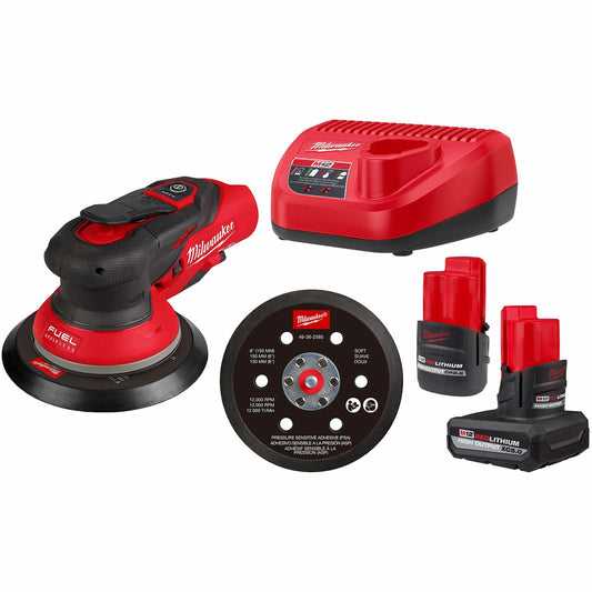 Kit de ponceuse orbitale aléatoire M12™ FUEL™ 6", papier abrasif 6", 12 V