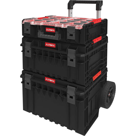 Arx™ 3-Piece Modular Starter Kit, 23"/25-1/5" x 19"/15-1/5" x 12-3/5"/26"/6-4/5", Black/Red