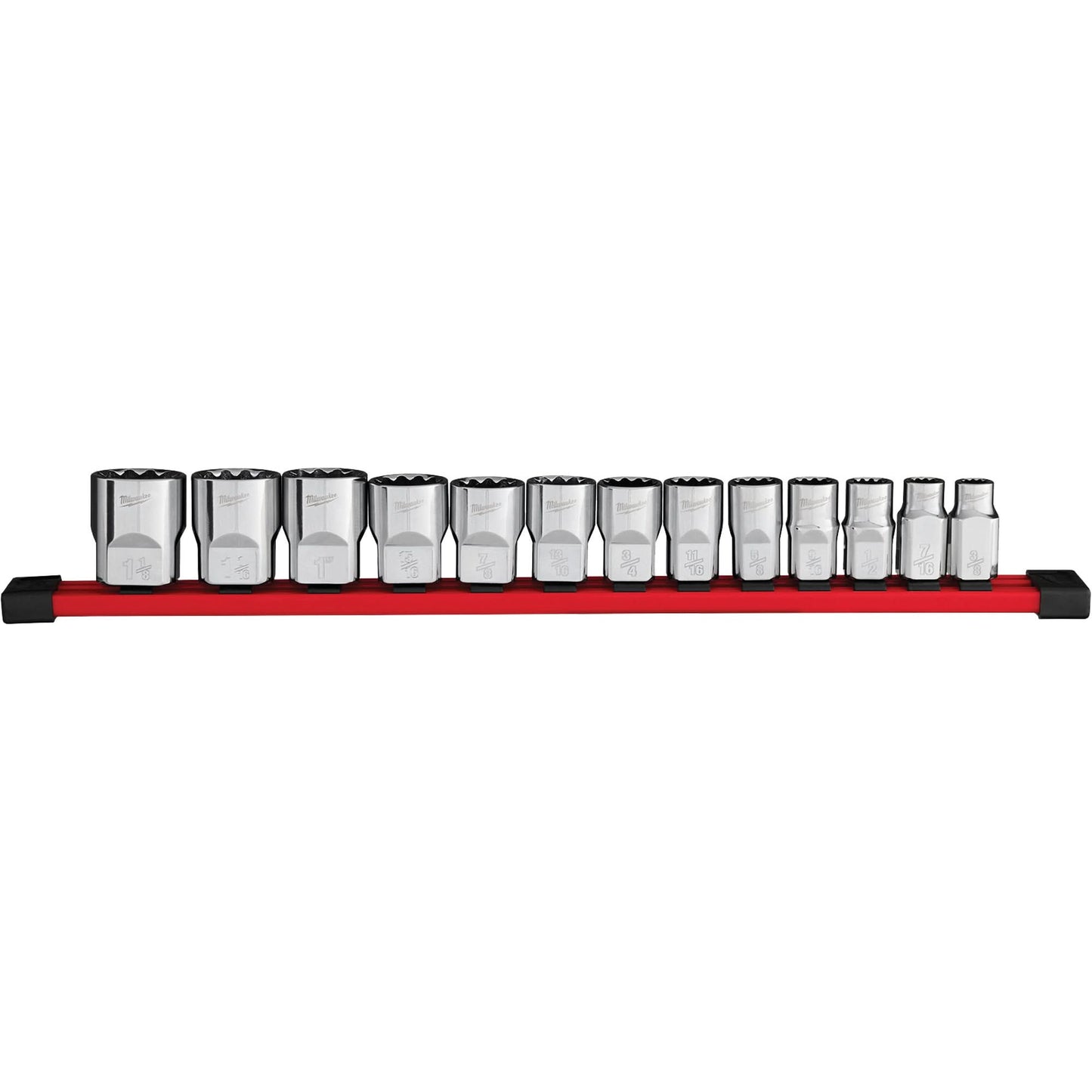 12-Point SAE Socket Set, 13 Pcs, 1/2" Drive Size