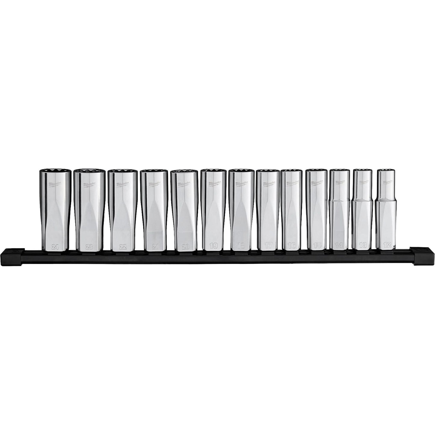 12-Point Deep Well Metric Socket Set, 13 Pcs, 1/2" Drive Size, Deep