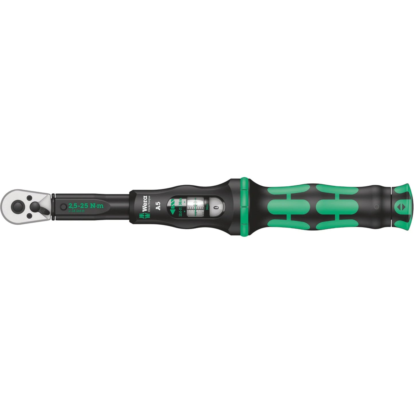 Click-Torque A 5 Torque Wrench with Reversible Ratchet, Click, 1/4" Square Drive, 2.5 - 25 Nm