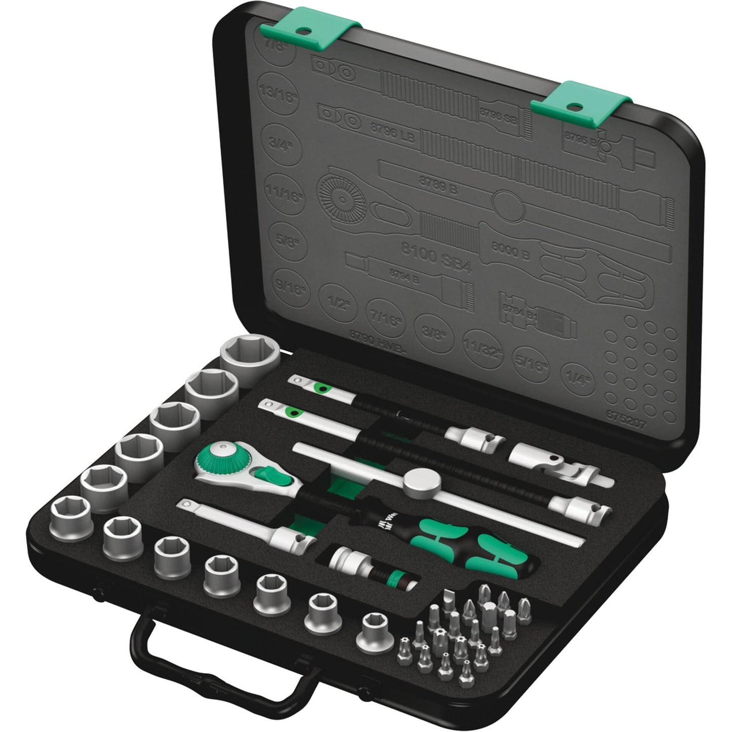 8100 SB 4 Assortiment de cliquets Zyklop Speed, 38 pièces, Carré 3/8"