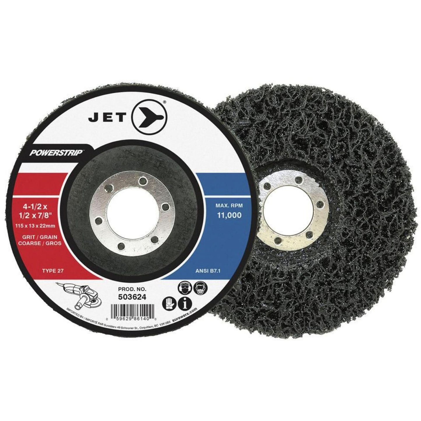 POWERSTRIP XCL Surface Preparation Depressed Centre Wheel, 4-1/2" Dia.