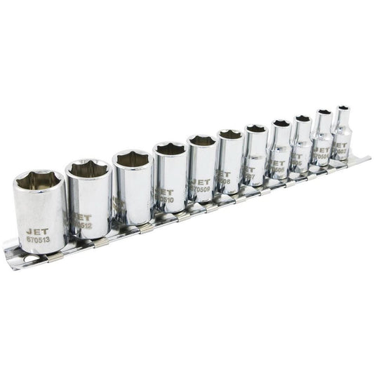 SS1411M-6 6-Point Metric Socket Set, 11 Pcs, 1/4" Drive Size