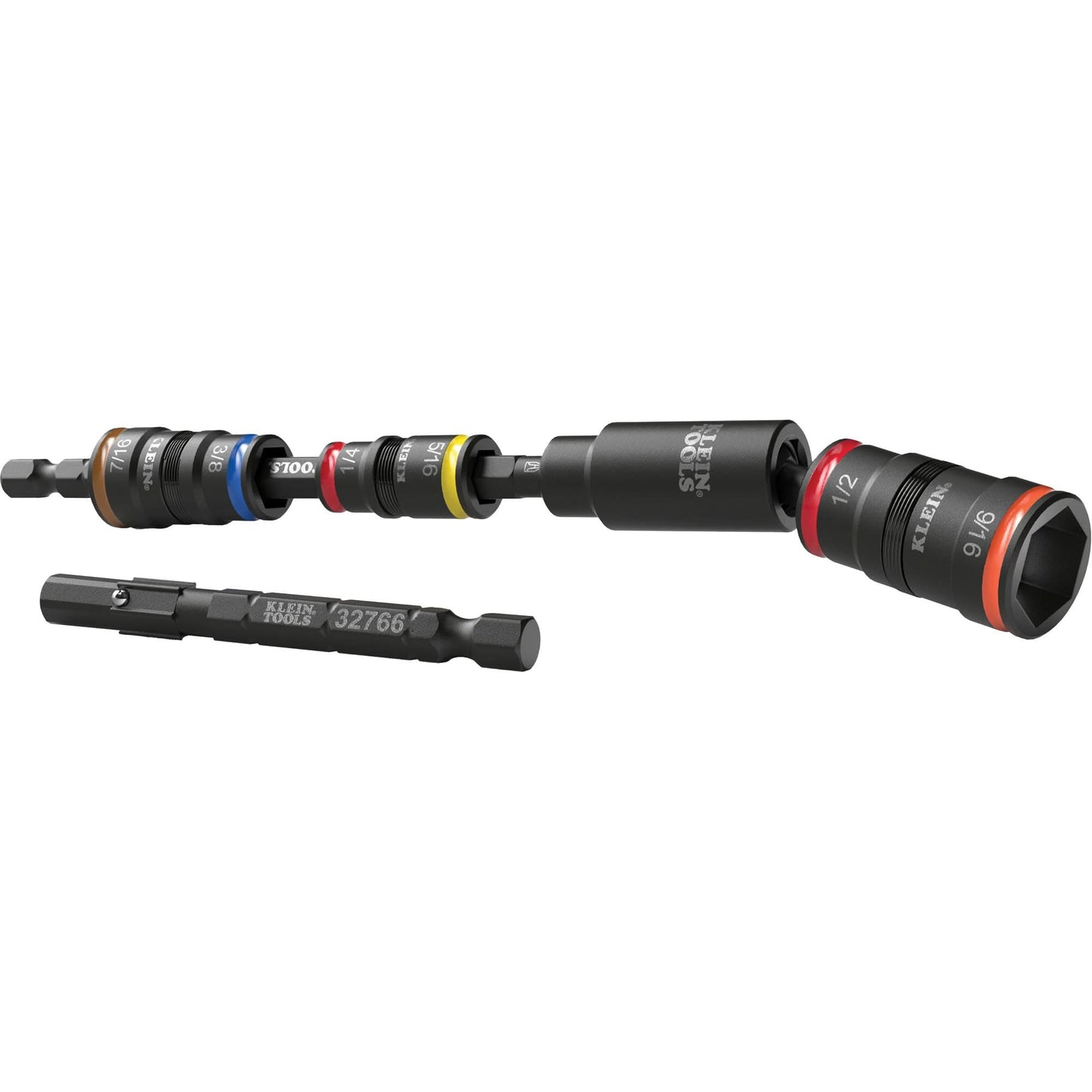 Impact Flip Socket Set With Swivel Adapter, Hex, 1/4" Drive, 6 Pcs