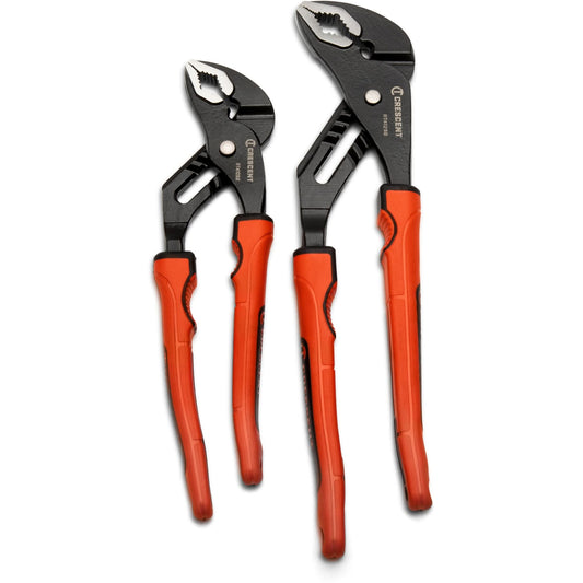 Jeu de pinces à languette et rainure Grip Zone™ V-Jaw avec poignée en cuir brut à double matériau, 2 pièces