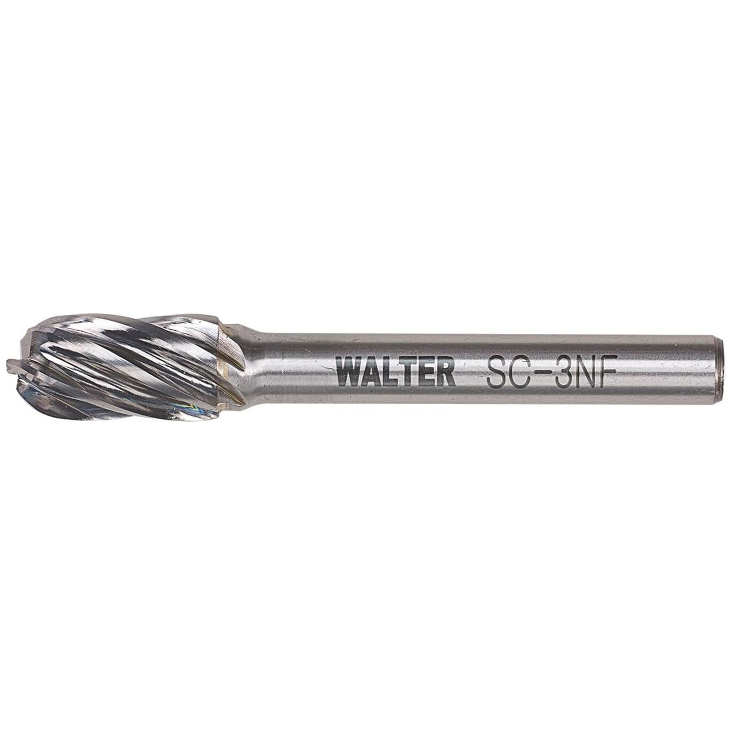 Double Cut Cylindrical Round Nose Carbide Burr, 1/2" Dia., 1" Depth of Cut