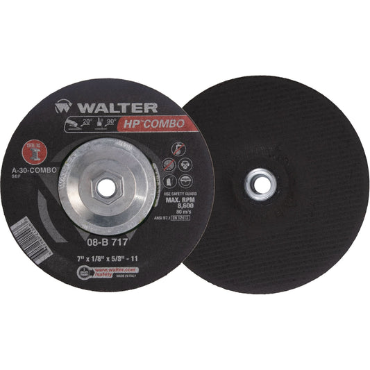 HP™ Combo Grinding and Cutting Wheel, 7" x 1/8", 5/8"-11 Arbor, Type 27, Aluminum Oxide, 8600 RPM
