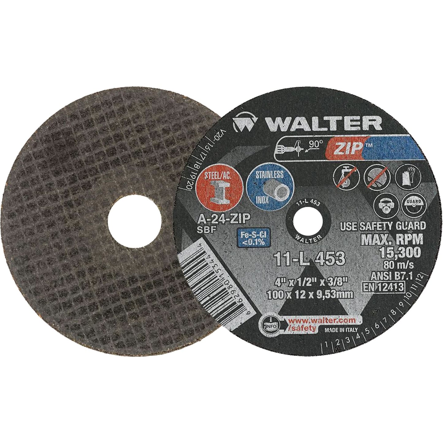 Zip™ Cut-Off Wheel, 4" x 1/2", 3/8" Arbor, Type 1