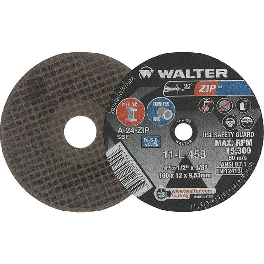 Zip™ Cut-Off Wheel, 4" x 1/2", 3/8" Arbor, Type 1
