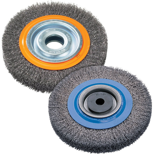 Brosse rotative métallique, diamètre 8 po, garniture 0,118 po, alésage 1-1/4 po