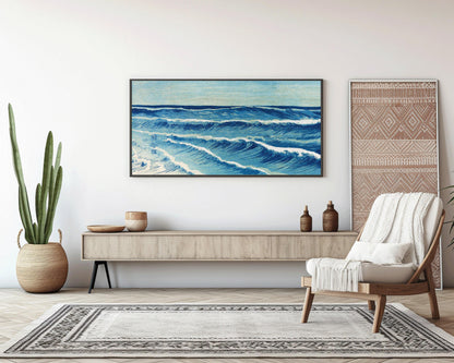Uehara Konen Ocean Waves Print: Vintage Japanese Panoramic Art