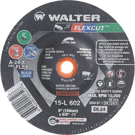 Flexcut™ Depressed Centre Grinding Wheels, 5", 60 Grit, Aluminum Oxide, 5/8"-11, 12200 RPM, Type 29
