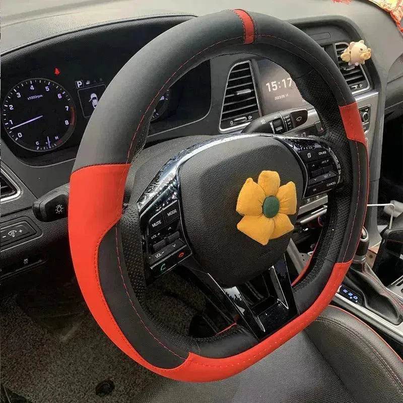 Universal Leather Steering Wheel Cover Suitable for the Four Season.