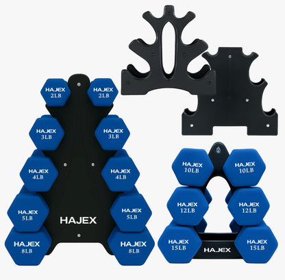 Neoprene Dumbbells Pairs & Sets With Rack