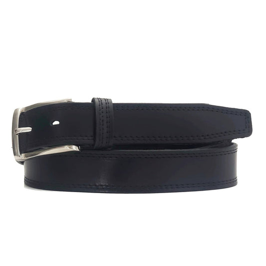 La Ceinture Milestone – Ceinture noire habillée 100 % cuir véritable