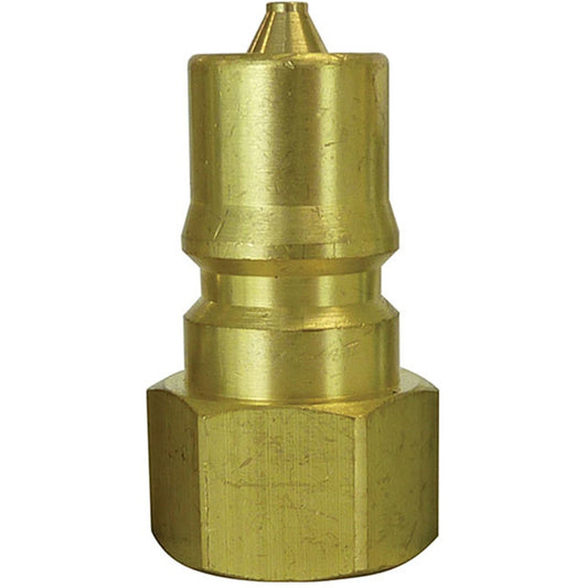 Hydraulic Quick Coupler Plug, 1/4" Dia., Brass