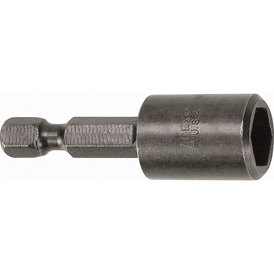 Nutsetter For SAE Sheet Metal Screws, 3/8" Tip, 1/4" Drive, 1-3/4" L, Magnetic