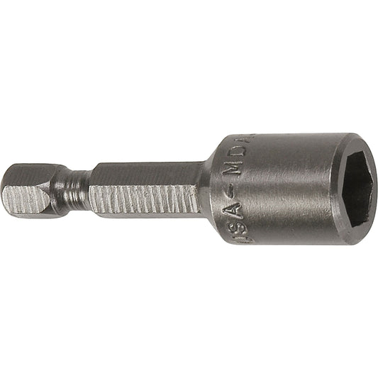 Nutsetter For Metric Sheet Metal Screws, 7 mm Tip, 1/4" Drive, 44.5 mm L, Magnetic