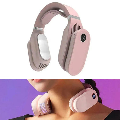 USB Portable Hanging Neck Cooling and Heating Fan Air Conditioner for Home Office, Travel