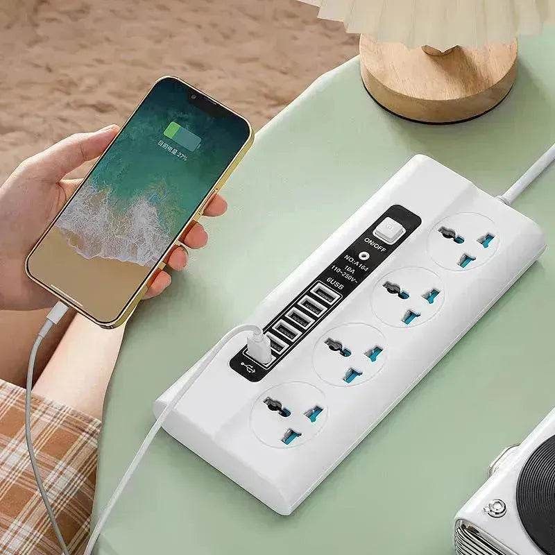 USB Universal Hole Plug Smart Power Strip and Surge Suppressor