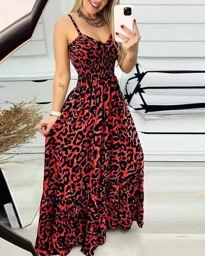 V-neck Brace Dress High Waist Temperament